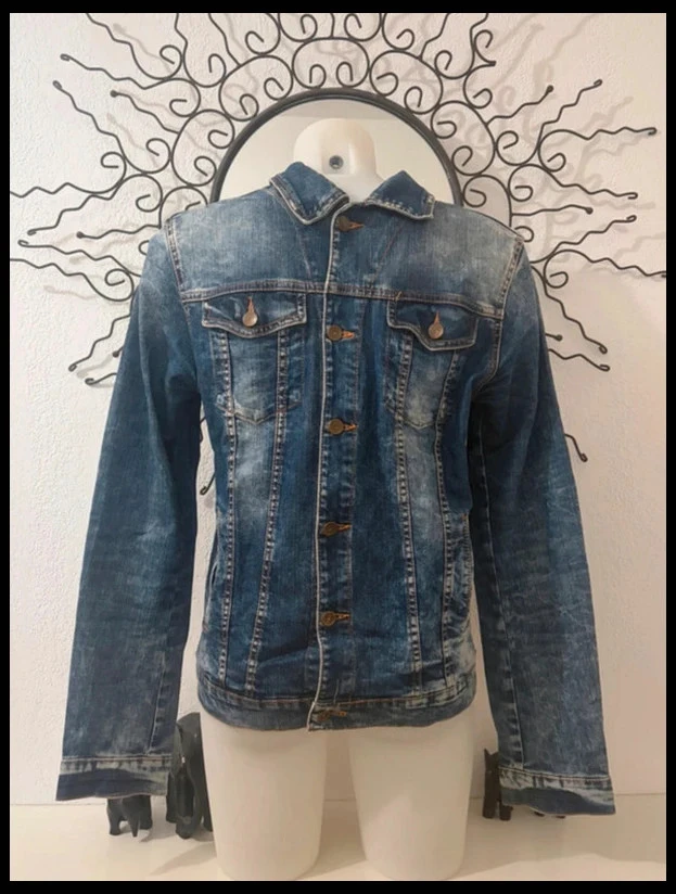 Veste en jean vintage délavée - taille m Zara Man Denim Wear